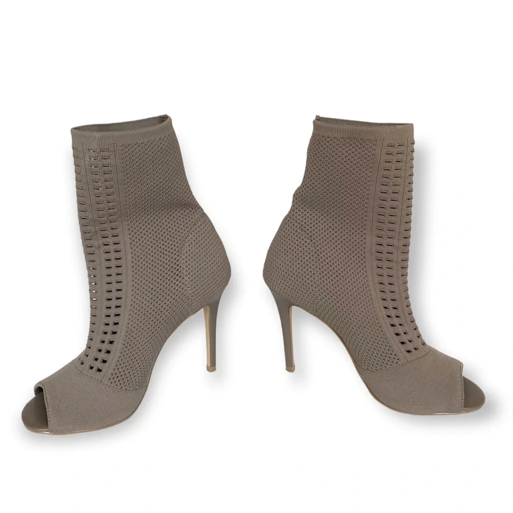 Charles by Charles David Stretch Peep-Toe Bootie in Taupe - Picture 4 of 9